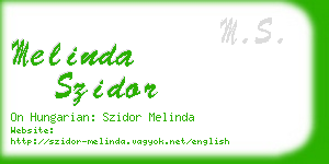 melinda szidor business card